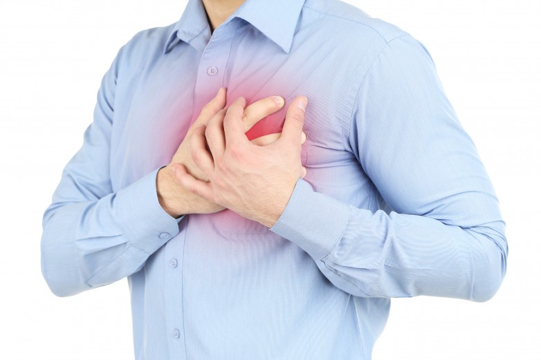 Man having chest pain - heart attack